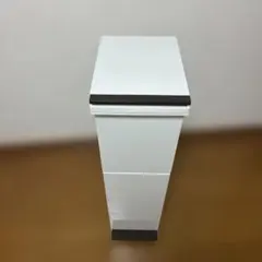 ホワイト フタ付きごみ箱 スリムデザイン