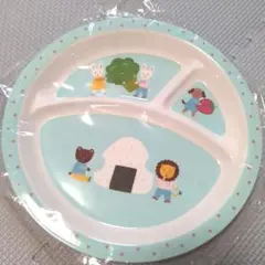未使用【ベネッセ】動物イラスト付き3仕切りプレート