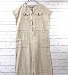 新品【チチカカ】オールインワンFボタン付きベージュ オーバーサイズ