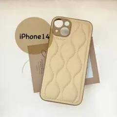 未使用 iPhone14ケース キルティング ベージュ