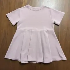 美品　キッズ エンボスタックチュニック　くすみピンク　140cm