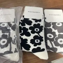 marimekko フラワーパターン ソックス3足セット