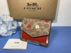 COACH コーチ シグネチャー アップル りんご 三つ折り