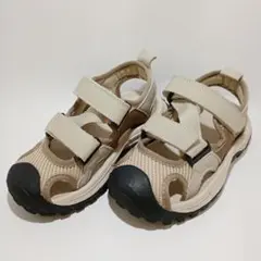 フラットサンダル ベージュ キッズ 17.5cm