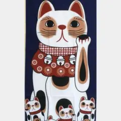 【福招き猫手ぬぐい】　日本製　✩.*˚ 招き猫（紺） ☺︎