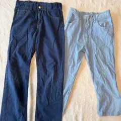 2点まとめ売り男の子女の子130 ボトムデニムパンツ　ユニクロ　H&M
