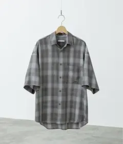 OMBRE CHECK FLUFFY H/S SHIRT