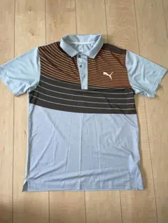 プーマPUMAゴルフシャツ　半袖ポロ　メンズM  レトロ柄