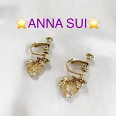 ⭐️美品⭐️ ANNA SUI アナスイ ハート・花型 ゴールド イヤリング