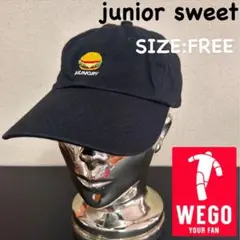 【WEGO】junior sweet ハンバーガー 刺繍 キャップ ユニセックス