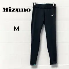 ミズノ　バイオギア ロングタイツ M レディース　幾何学模様 ブラックグリーン