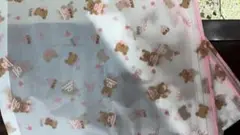クマとケーキのオーガンジー生地