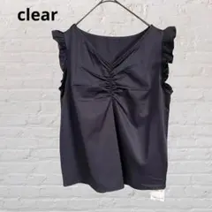 新品未使用 clear♡クリア ノースリーブシャツ ブラウス ネイビー