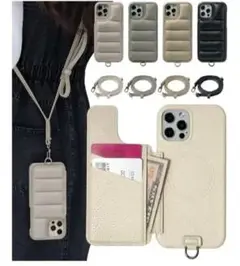 iPhone 16 ダウンジャケット風ケース エクリュ色