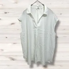 ユニクロ　スキッパーシャツ　XL ノーフリーブ　涼しげ　夏　1051G