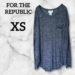 FOR THE REPUBLIC【XS】ダークグレー 長袖Tシャツ 男女兼用