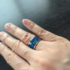☆インディアン ジュエリー ズニ ナバホ オパール インレイ 10号