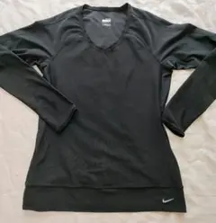 Nike ブラック Vネック 長袖 Tシャツ M