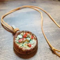 ハンドメイド ピザ ペンダント ネックレス