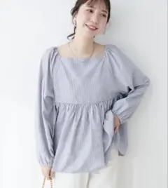 natural couture ペプラムブラウス