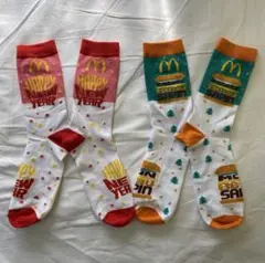 マクドナルド　クリスマス ソックス　靴下　フランス限定2足セット新品未使用赤　緑