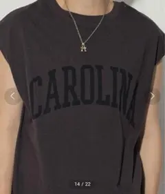 CHIGNON ノースリーブ カットソー Carolina チャコールグレー