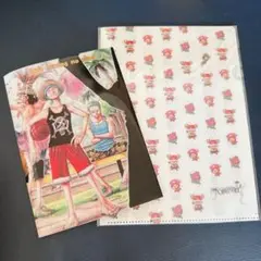 【新品】ONE PIECE ワンピース　ミニクリアファイル、ブックカバーセット