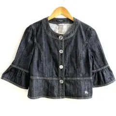 BURBERRY LONDON ノーカラー デニム ジャケット レディース 40