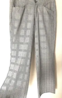 【未使用】美品　アールユージーンズ　美シルエット　格子柄　グレンチェックパンツ