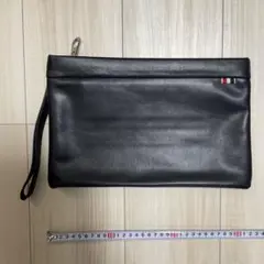 【匿名配送】黒レザー クラッチバッグ