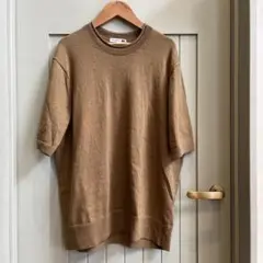 ブラウン クルーネック 半袖Tシャツ