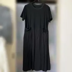 sale❗️ブラック カットソーワンピース 半袖