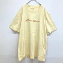 エディーバウアー ロゴプリント Tシャツ 【XL】半袖 コットン ライトイエロー