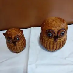 竹フクロウ入れ物