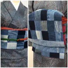 デニム リメイク 正絹 名古屋帯