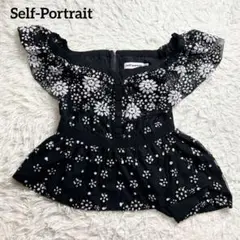 【美品】 self-portrait スパンコール アシンメトリー トップス 黒