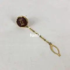 Cartier ネクタイピン　ピンバッジ　ゴールド　マストライン　ダブルC Cartier ネクタイピン ピンバッジ ゴールド マストライン ダブル