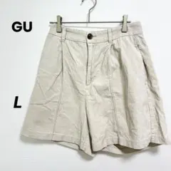 GU ショートパンツ 【L】コーデュロイ アイボリー ホワイト ベージュ