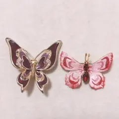 Mimo様専用商品 蝶々ブローチ2点セット