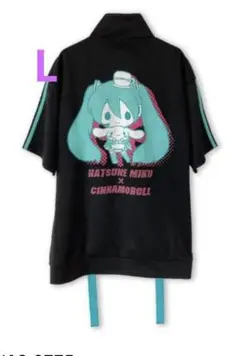 初音ミク　ブルゾン　トラックジャケット　サンリオ　シナモロール　ブラック　L