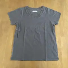 A DAY IN THE LIFE グレー Vネック 半袖Tシャツ　フリーサイズ