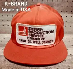 米国製 80～90s K−Brand トラッカーキャップ 企業もの オイル