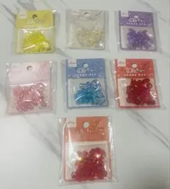 DAISO 推しカラービーズミックス6色 推しカラーハートミックス赤1個