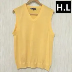 【H.L】アッシュエル Vネックベスト　M 黄色