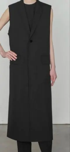 完売　HYKEハイクロングジレ美品　サイズ1 ブラック