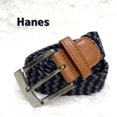 美品✨Hanes メッシュベルト フリーサイズ ネイビー 伸縮素材 カジュアル