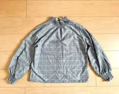 （中古美品）ブルーブルーエ　チェック柄ブラウス　Mサイズ