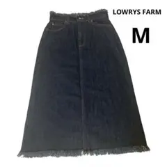 LOWRYS FARM ローリーズファーム　デニムスカート　M フリンジ　濃紺