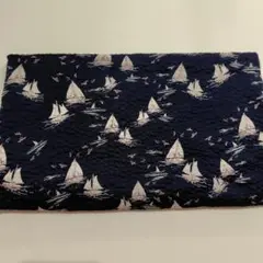 ヨット柄　ミラクルウェーブ加工生地