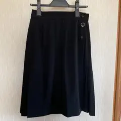 YVES SANITLAURENTボックスプリーツブラックスカート